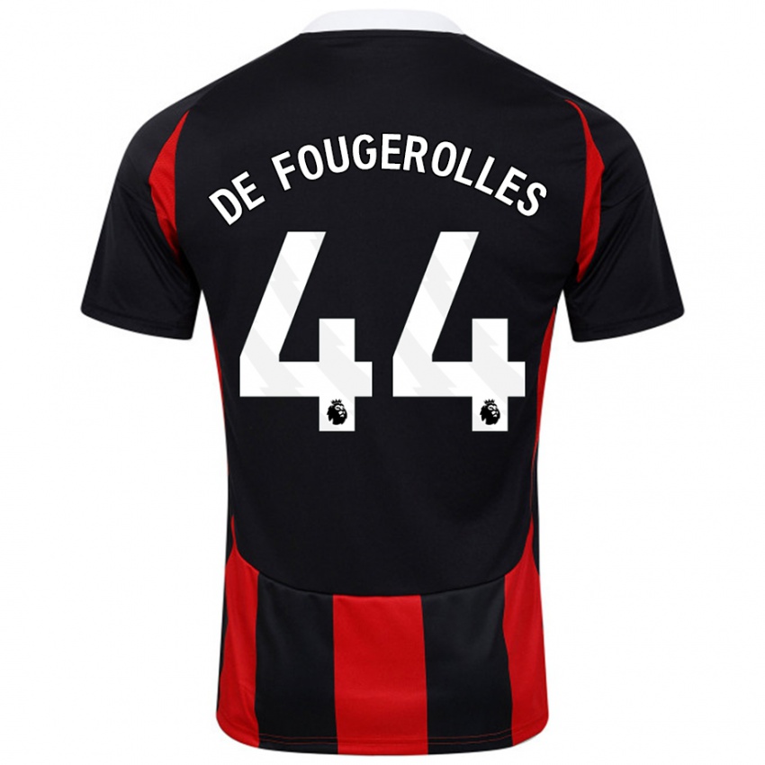 Niño Camiseta Luc De Fougerolles #44 Negro Rojo 2ª Equipación 2024/25 La Camisa Perú