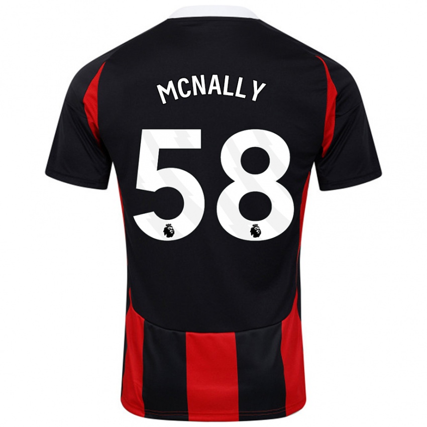 Niño Camiseta Alfie Mcnally #58 Negro Rojo 2ª Equipación 2024/25 La Camisa Perú