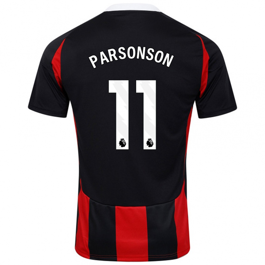 Niño Camiseta Madi Parsonson #11 Negro Rojo 2ª Equipación 2024/25 La Camisa Perú