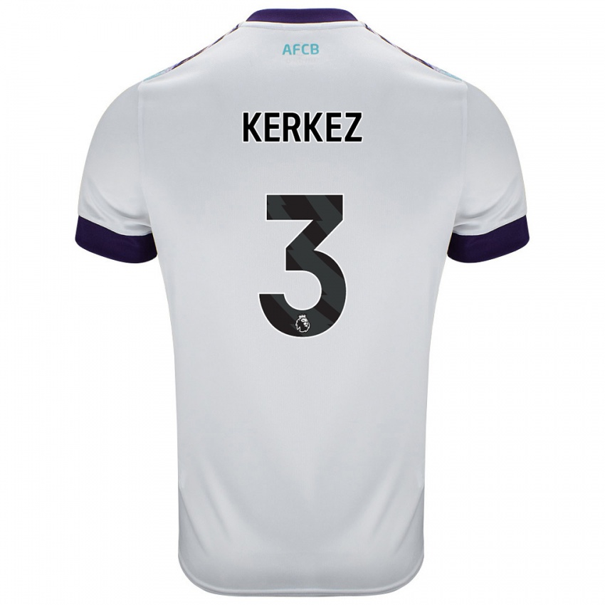 Niño Camiseta Milos Kerkez #3 Blanco Verde Púrpura 2ª Equipación 2024/25 La Camisa Perú