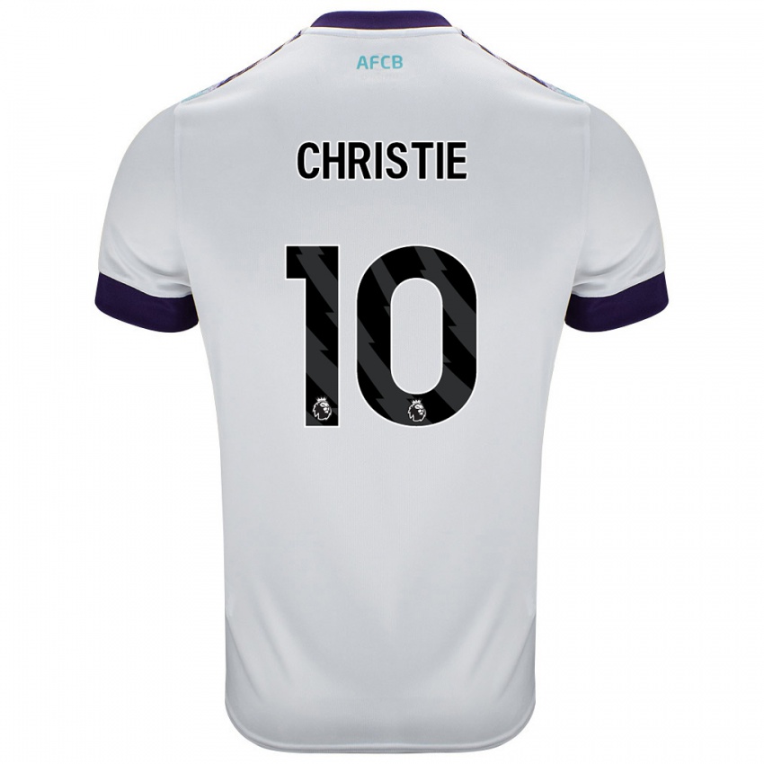 Niño Camiseta Ryan Christie #10 Blanco Verde Púrpura 2ª Equipación 2024/25 La Camisa Perú