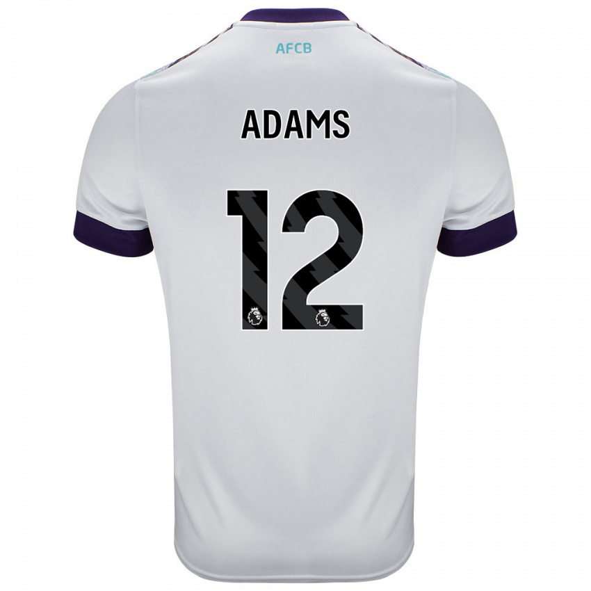 Niño Camiseta Tyler Adams #12 Blanco Verde Púrpura 2ª Equipación 2024/25 La Camisa Perú