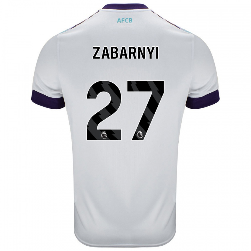 Niño Camiseta Ilya Zabarnyi #27 Blanco Verde Púrpura 2ª Equipación 2024/25 La Camisa Perú