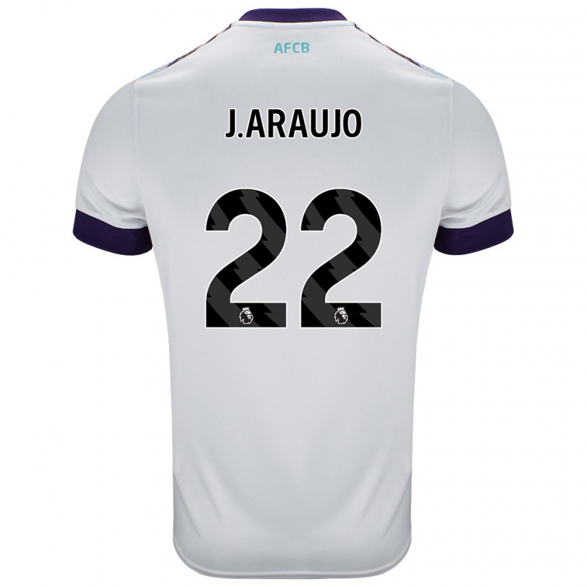 Niño Camiseta Julián Araujo #28 Blanco Verde Púrpura 2ª Equipación 2024/25 La Camisa Perú