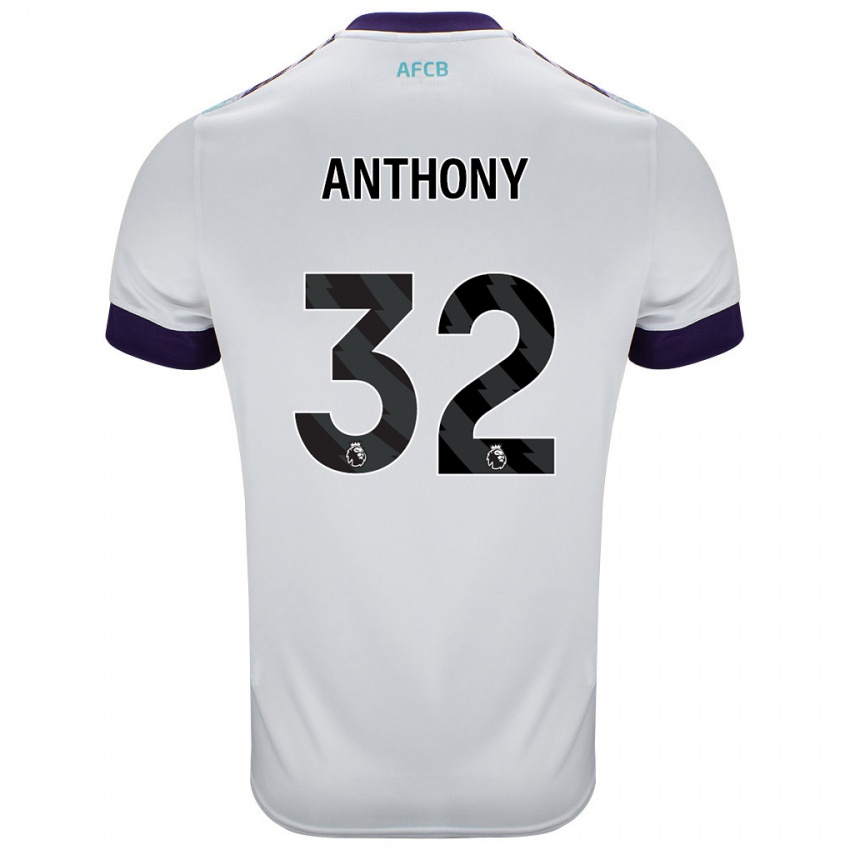 Niño Camiseta Jaidon Anthony #32 Blanco Verde Púrpura 2ª Equipación 2024/25 La Camisa Perú