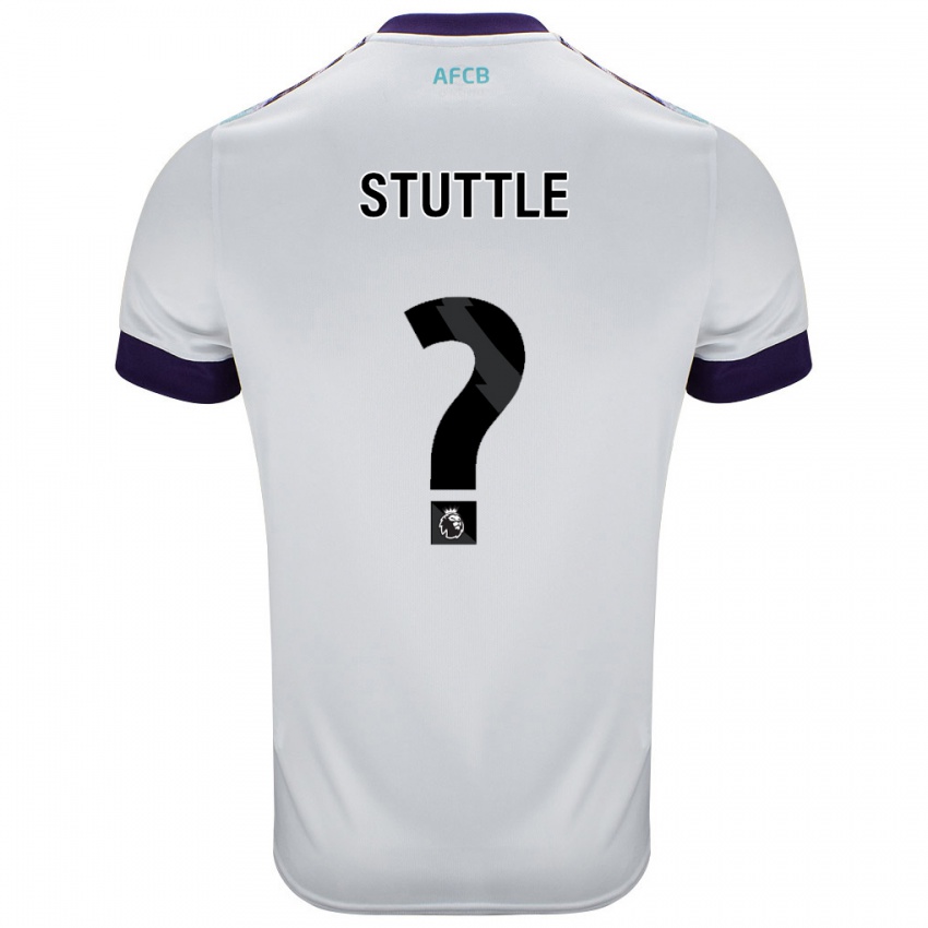 Niño Camiseta Jonny Stuttle #0 Blanco Verde Púrpura 2ª Equipación 2024/25 La Camisa Perú