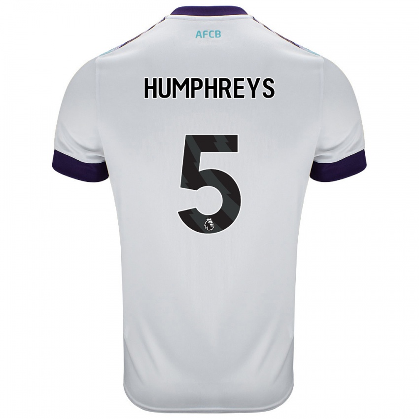 Niño Camiseta Holly Humphreys #5 Blanco Verde Púrpura 2ª Equipación 2024/25 La Camisa Perú