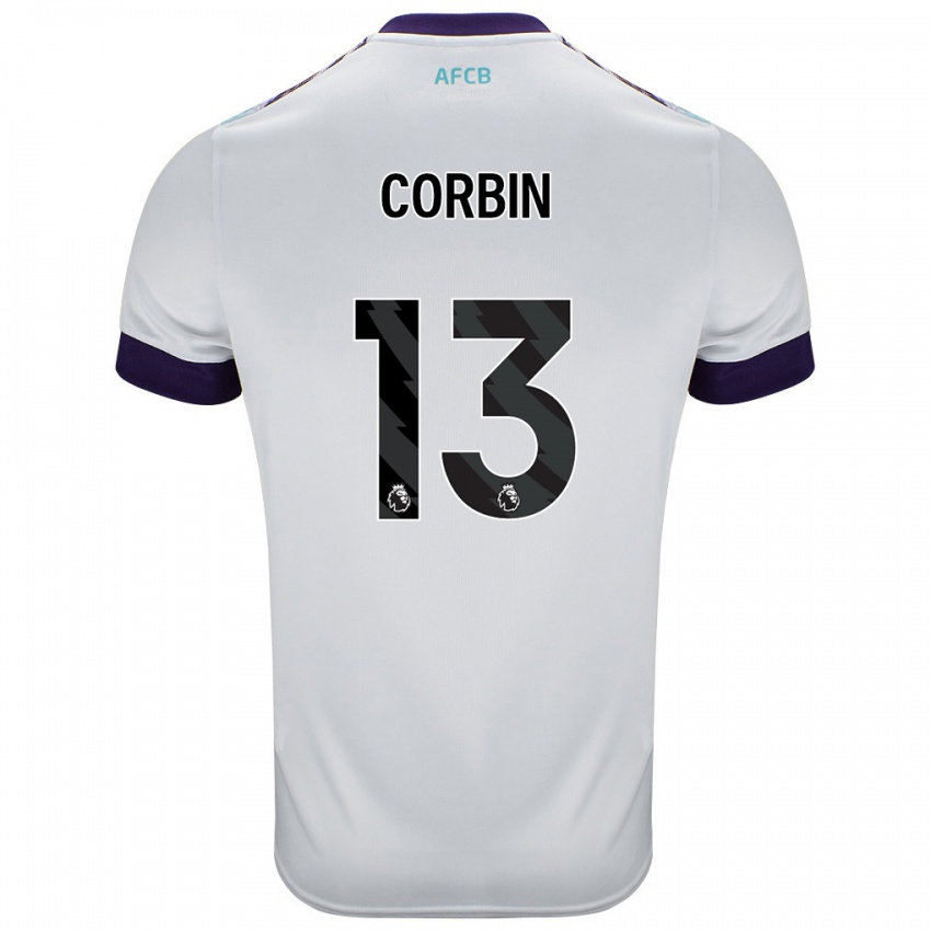 Niño Camiseta Helen Corbin #13 Blanco Verde Púrpura 2ª Equipación 2024/25 La Camisa Perú