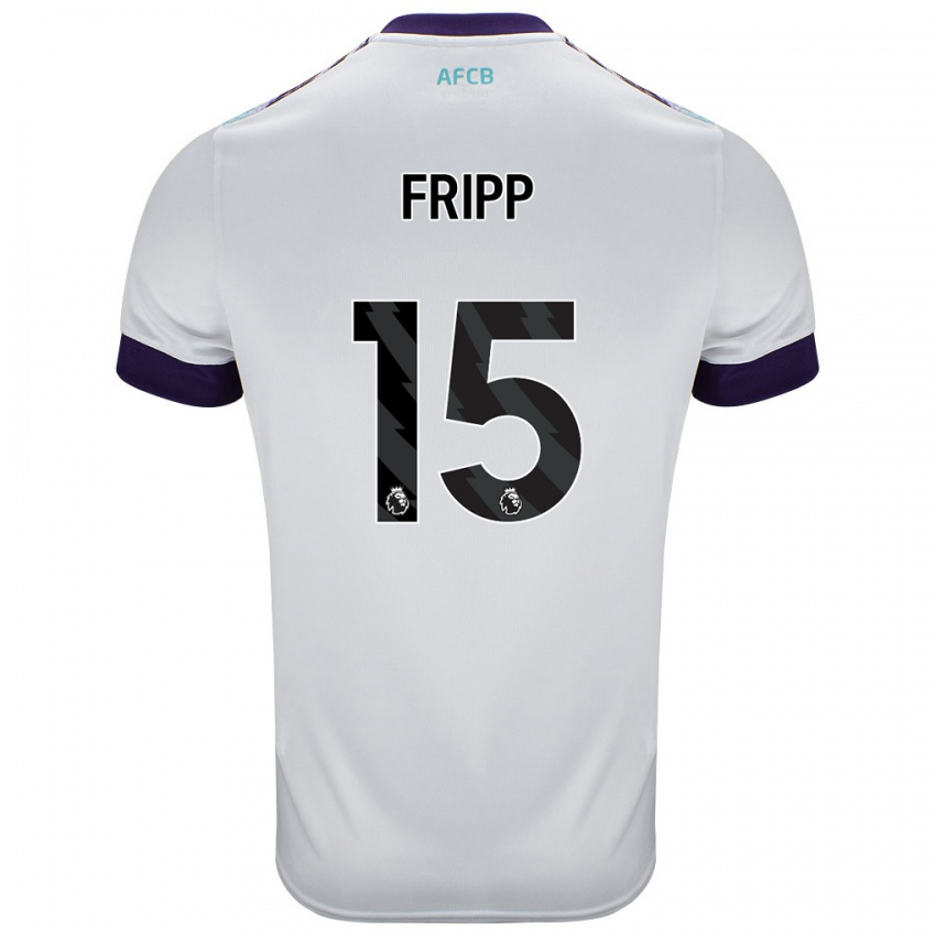 Niño Camiseta Kelly Fripp #15 Blanco Verde Púrpura 2ª Equipación 2024/25 La Camisa Perú