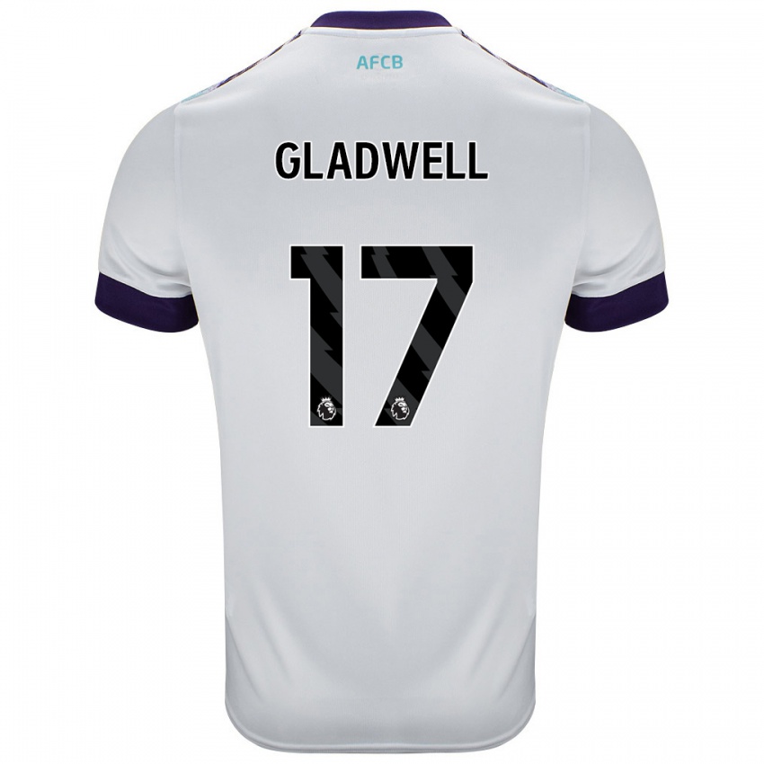 Niño Camiseta Molly Gladwell #17 Blanco Verde Púrpura 2ª Equipación 2024/25 La Camisa Perú