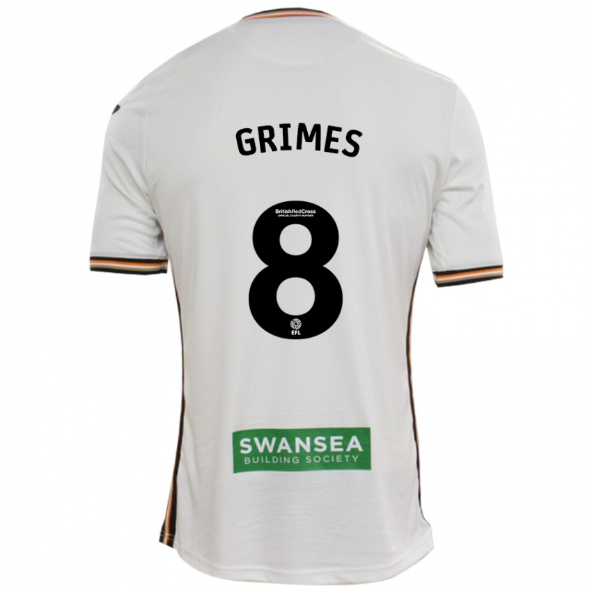 Hombre Camiseta Matt Grimes #8 Blanco 1ª Equipación 2024/25 La Camisa Perú