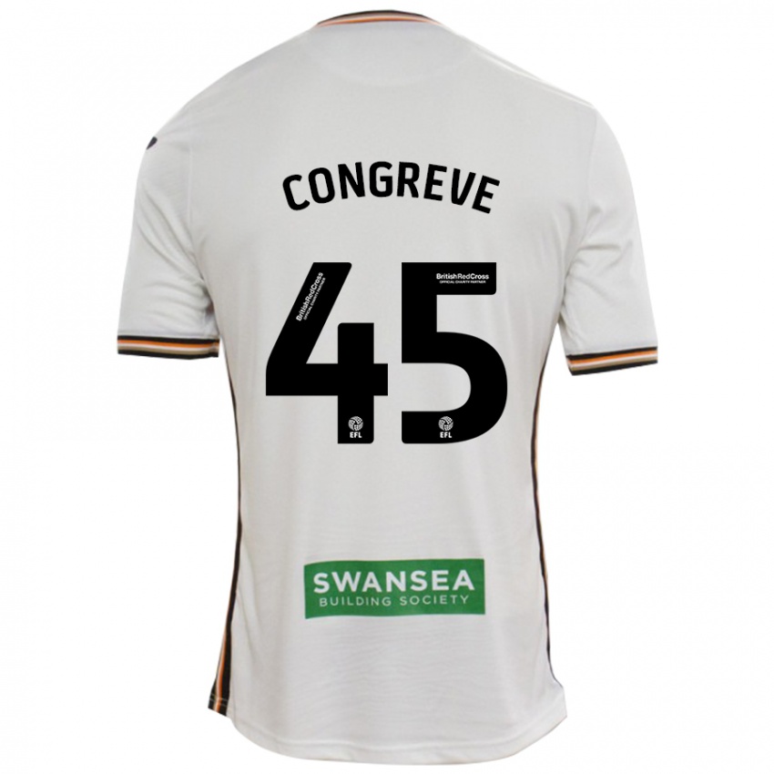 Hombre Camiseta Cameron Congreve #45 Blanco 1ª Equipación 2024/25 La Camisa Perú