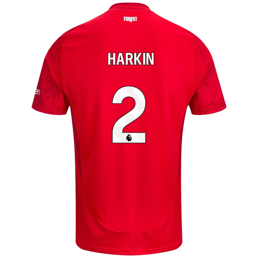 Hombre Camiseta Lyndsey Harkin #2 Rojo Blanco 1ª Equipación 2024/25 La Camisa Perú