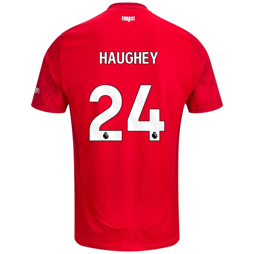 Hombre Camiseta Ella Haughey #24 Rojo Blanco 1ª Equipación 2024/25 La Camisa Perú