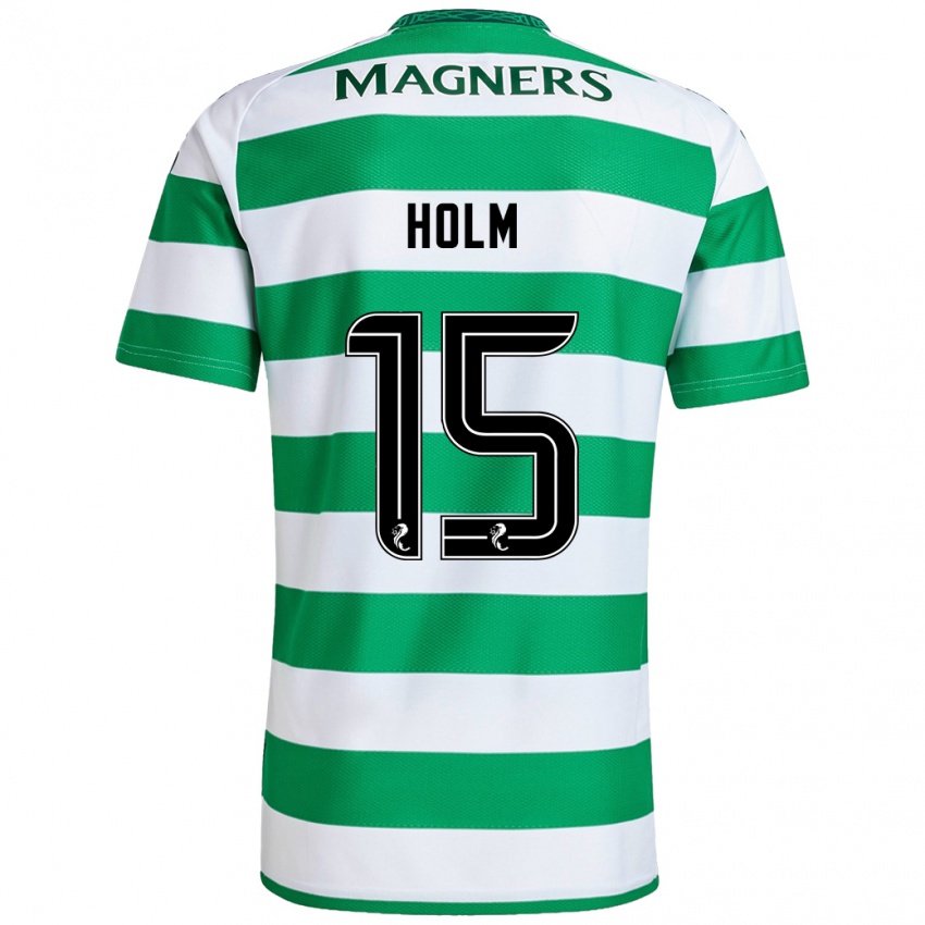 Hombre Camiseta Odin Thiago Holm #15 Verde Blanco 1ª Equipación 2024/25 La Camisa Perú