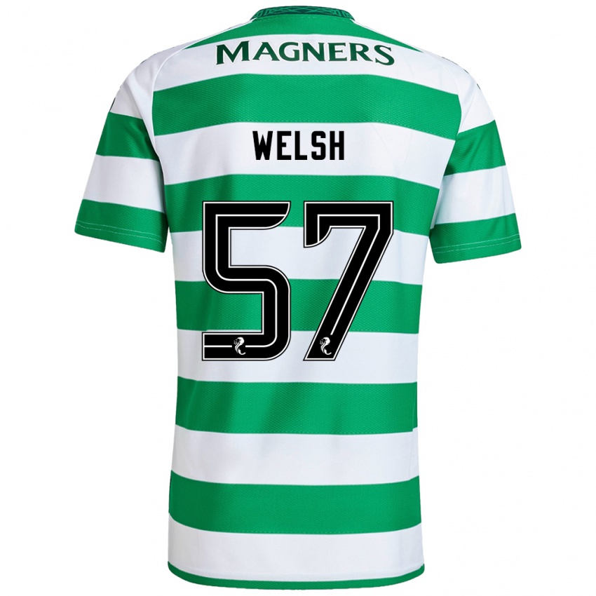 Hombre Camiseta Stephen Welsh #57 Verde Blanco 1ª Equipación 2024/25 La Camisa Perú