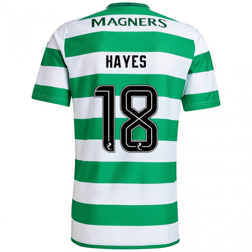 Hombre Camiseta Caitlin Hayes #18 Verde Blanco 1ª Equipación 2024/25 La Camisa Perú