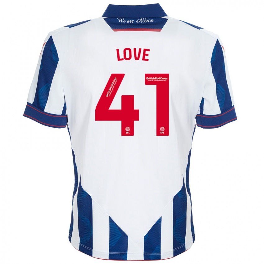 Hombre Camiseta Layton Love #41 Blanco Azul Oscuro 1ª Equipación 2024/25 La Camisa Perú