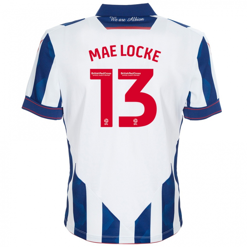 Hombre Camiseta Ellie Mae Locke #13 Blanco Azul Oscuro 1ª Equipación 2024/25 La Camisa Perú