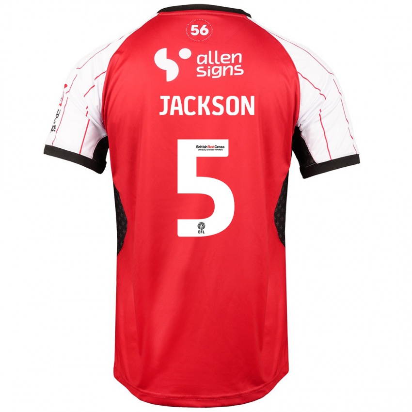 Hombre Camiseta Adam Jackson #5 Blanco 1ª Equipación 2024/25 La Camisa Perú