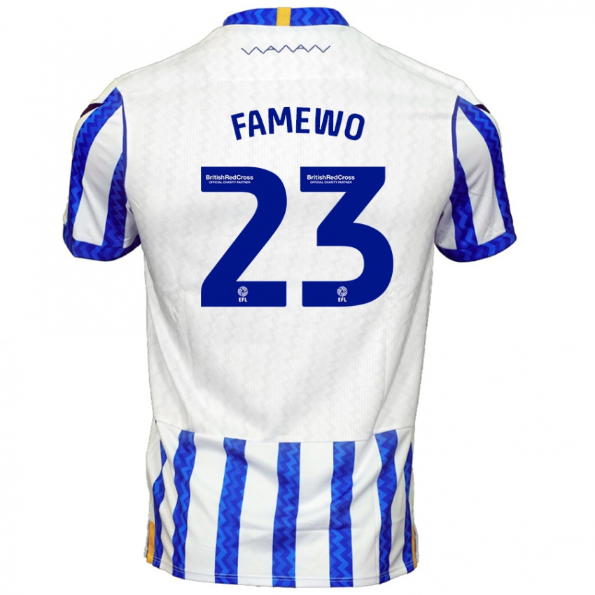 Hombre Camiseta Akin Famewo #23 Azul Blanco 1ª Equipación 2024/25 La Camisa Perú