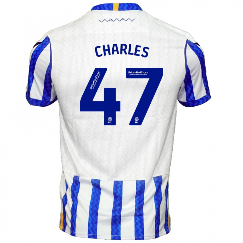 Hombre Camiseta Pierce Charles #47 Azul Blanco 1ª Equipación 2024/25 La Camisa Perú