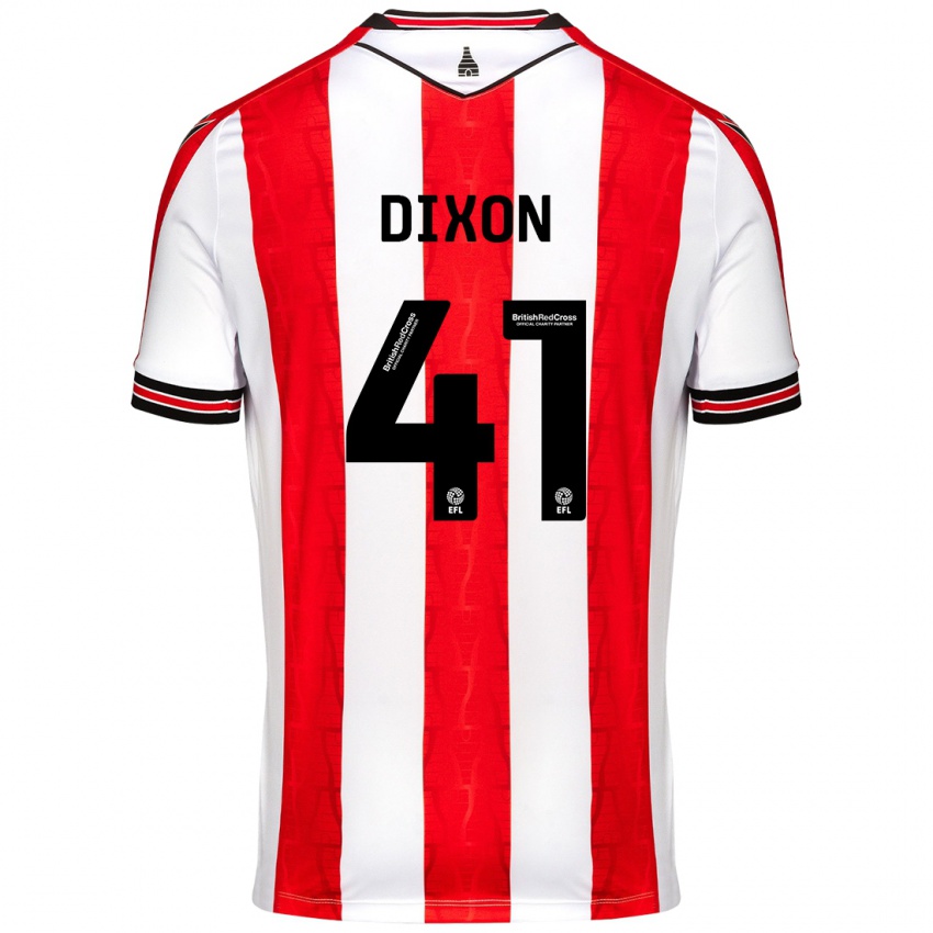 Hombre Camiseta Jaden Dixon #41 Rojo Blanco 1ª Equipación 2024/25 La Camisa Perú