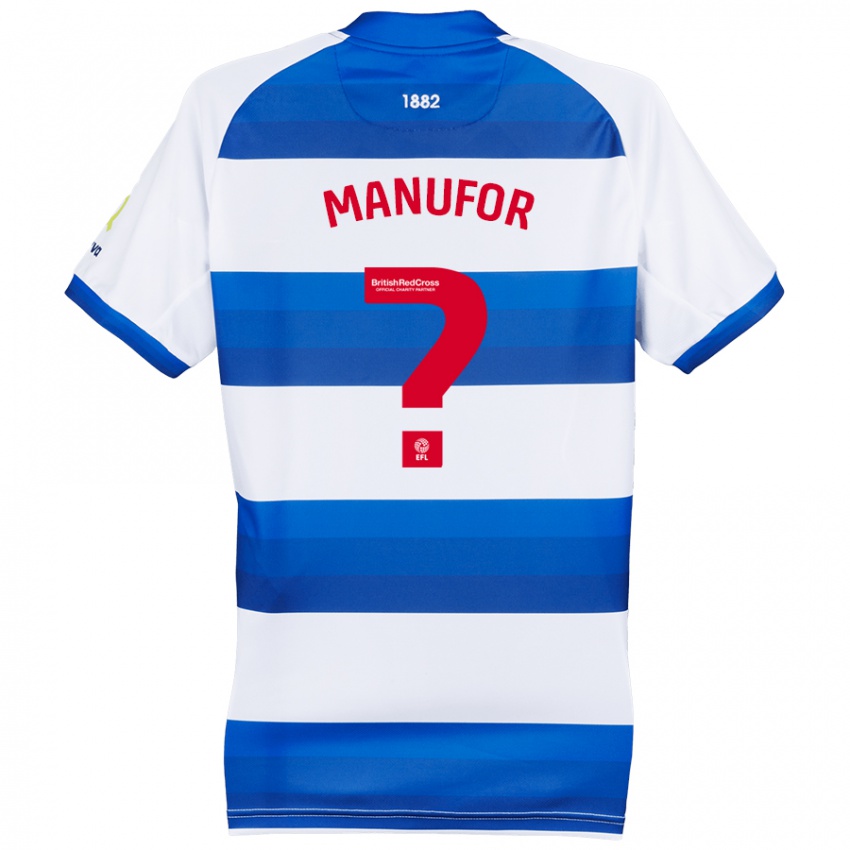 Hombre Camiseta Samuel Manufor #0 Blanco Azul 1ª Equipación 2024/25 La Camisa Perú