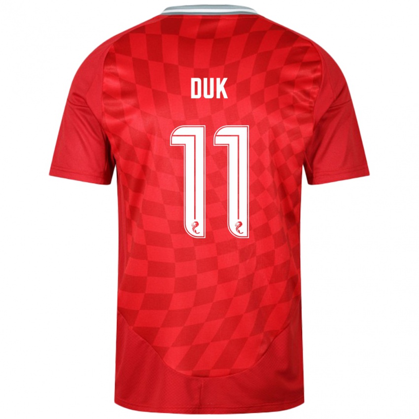 Hombre Camiseta Duk #11 Rojo 1ª Equipación 2024/25 La Camisa Perú