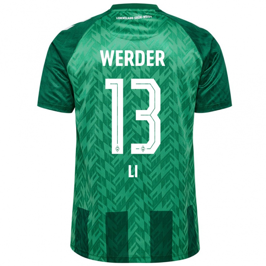 Hombre Camiseta Xiancheng Li #13 Verde 1ª Equipación 2024/25 La Camisa Perú