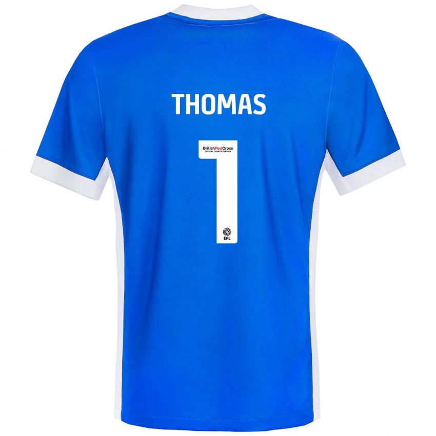 Hombre Camiseta Lucy Thomas #1 Azul Blanco 1ª Equipación 2024/25 La Camisa Perú