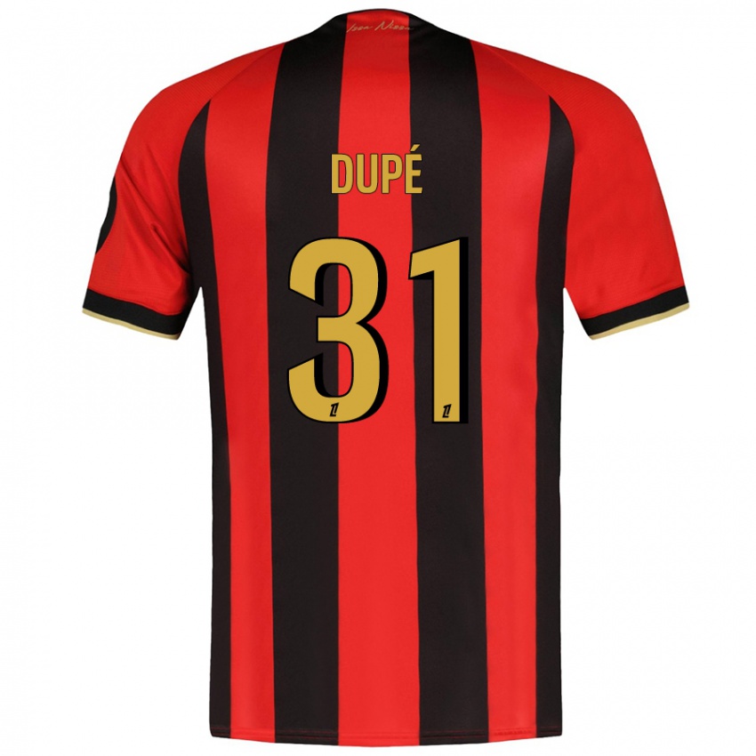 Hombre Camiseta Maxime Dupé #31 Rojo Negro 1ª Equipación 2024/25 La Camisa Perú