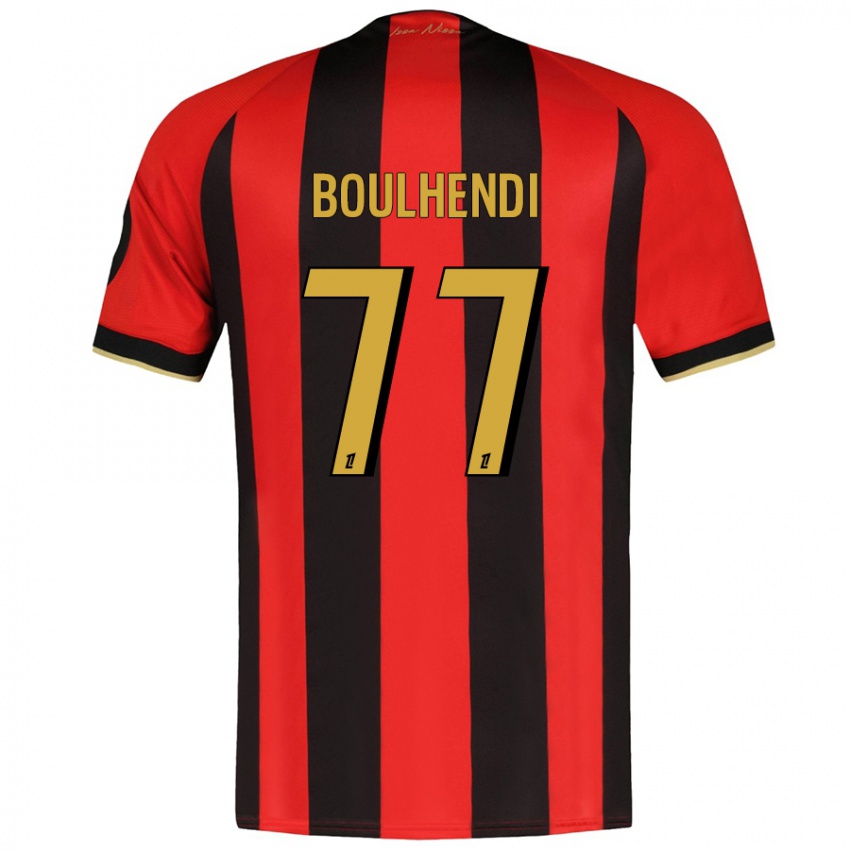 Hombre Camiseta Teddy Boulhendi #77 Rojo Negro 1ª Equipación 2024/25 La Camisa Perú