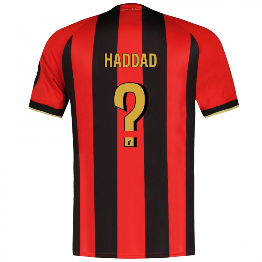 Hombre Camiseta Yacine Haddad #0 Rojo Negro 1ª Equipación 2024/25 La Camisa Perú