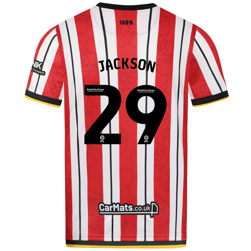 Hombre Camiseta Fallon Olivia Connolly-Jackson #29 Rojo Blanco Rayas 1ª Equipación 2024/25 La Camisa Perú