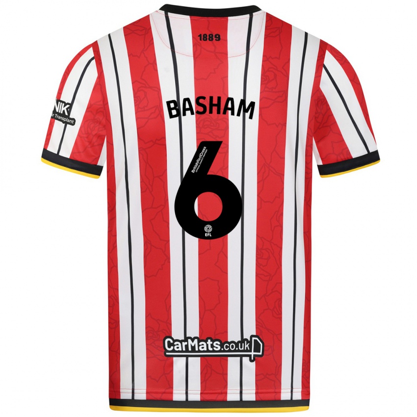 Hombre Camiseta Chris Basham #6 Rojo Blanco Rayas 1ª Equipación 2024/25 La Camisa Perú