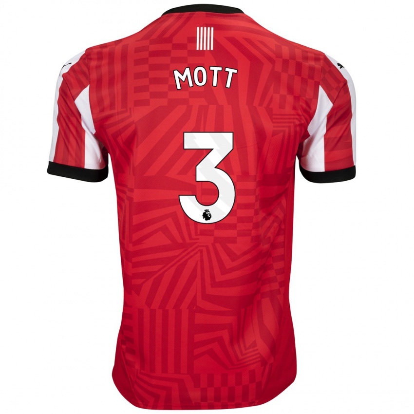 Hombre Camiseta Millicent Mott #3 Rojo Blanco 1ª Equipación 2024/25 La Camisa Perú