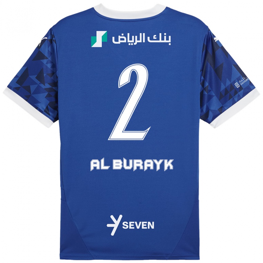 Hombre Camiseta Mohammed Al-Burayk #2 Azul Oscuro Blanco 1ª Equipación 2024/25 La Camisa Perú