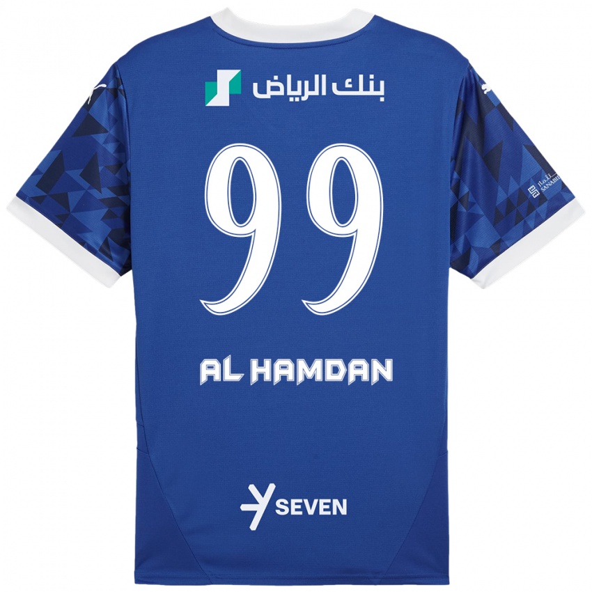 Hombre Camiseta Abdullah Al-Hamdan #99 Azul Oscuro Blanco 1ª Equipación 2024/25 La Camisa Perú