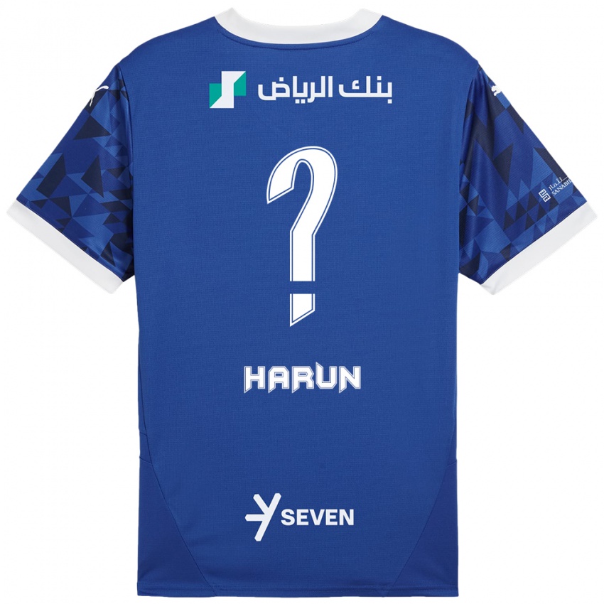 Hombre Camiseta Saud Harun #0 Azul Oscuro Blanco 1ª Equipación 2024/25 La Camisa Perú