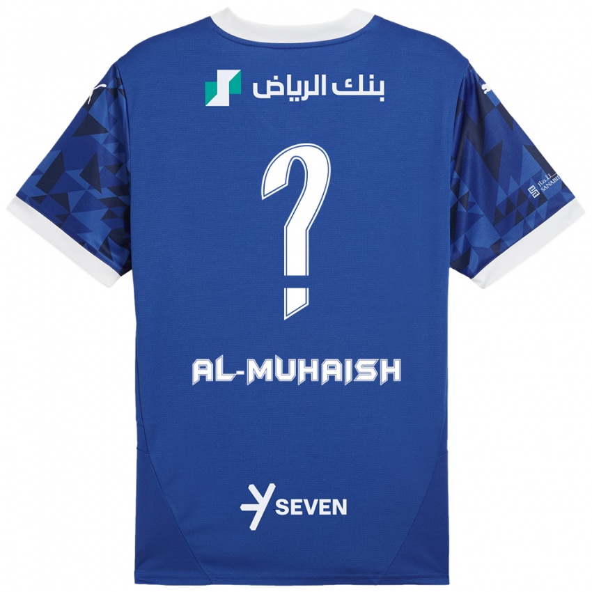 Hombre Camiseta Mohammed Al-Muhaish #0 Azul Oscuro Blanco 1ª Equipación 2024/25 La Camisa Perú