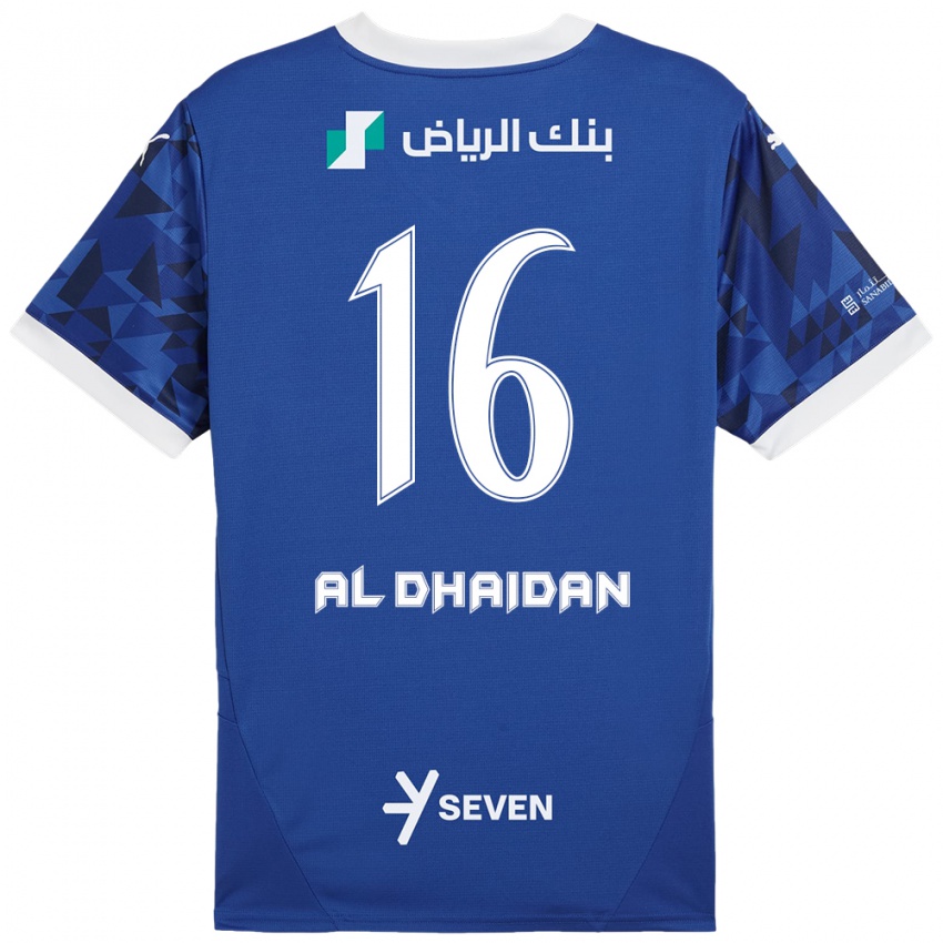 Hombre Camiseta Nadia Al-Dhaidan #16 Azul Oscuro Blanco 1ª Equipación 2024/25 La Camisa Perú