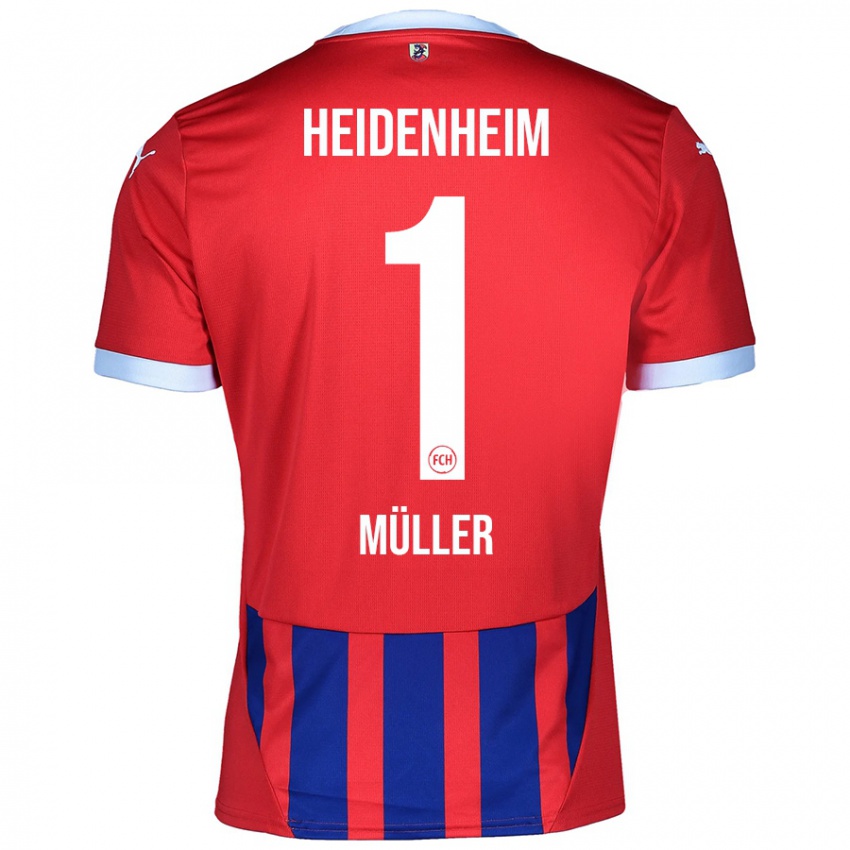 Hombre Camiseta Kevin Müller #1 Rojo Azul 1ª Equipación 2024/25 La Camisa Perú