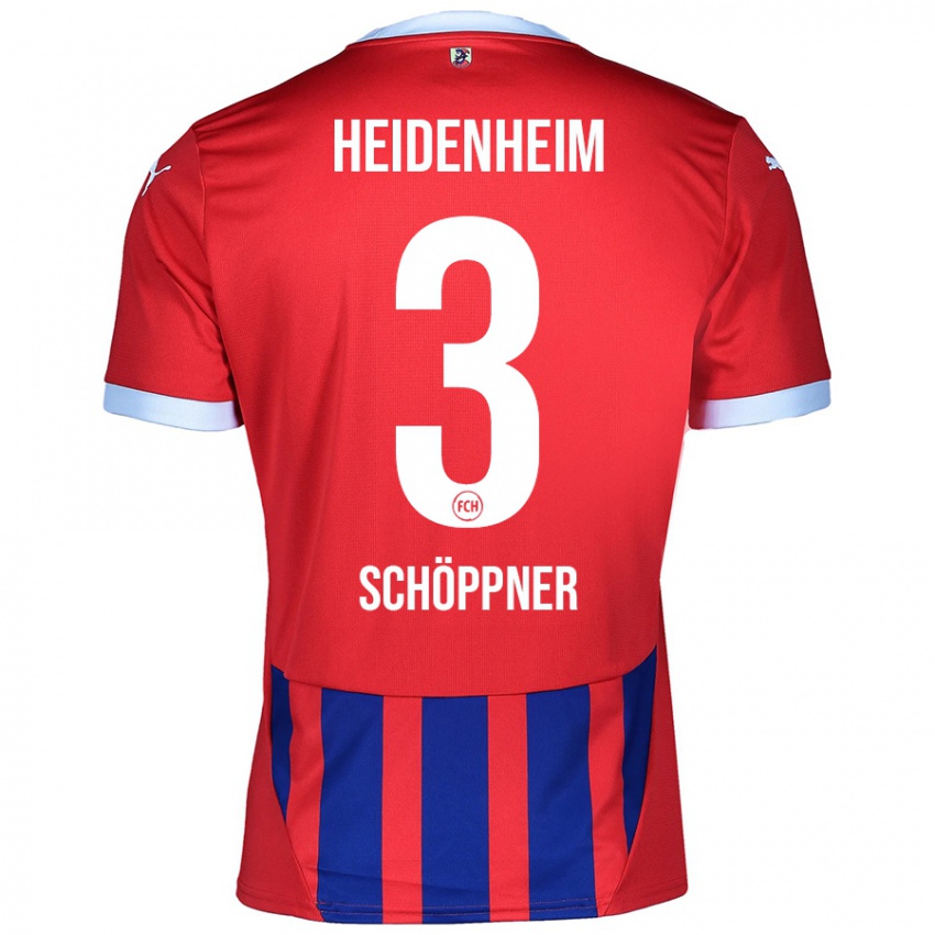 Hombre Camiseta Jan Schöppner #3 Rojo Azul 1ª Equipación 2024/25 La Camisa Perú