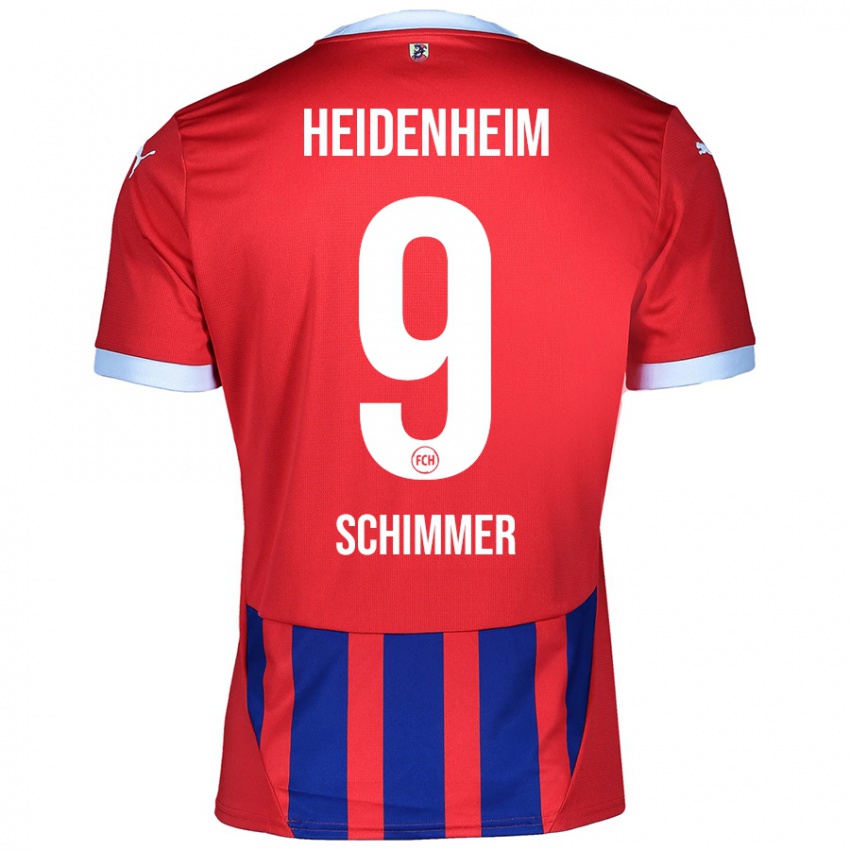 Hombre Camiseta Stefan Schimmer #9 Rojo Azul 1ª Equipación 2024/25 La Camisa Perú