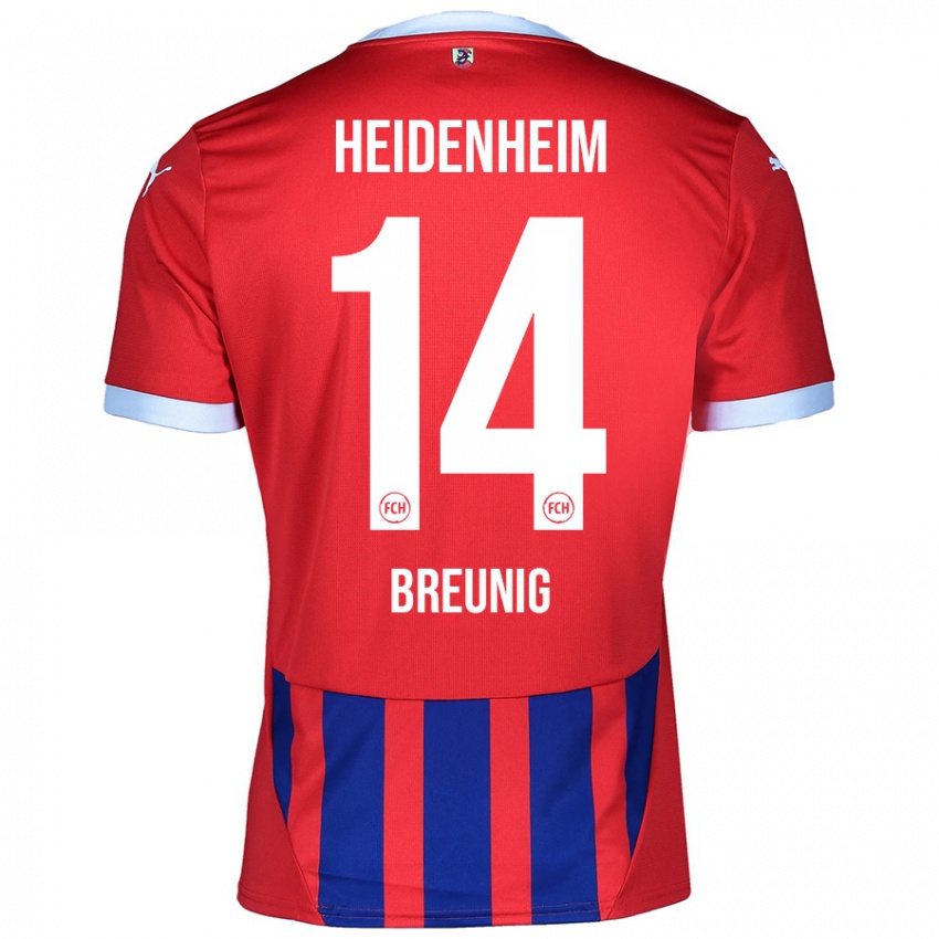 Hombre Camiseta Maximilian Breunig #14 Rojo Azul 1ª Equipación 2024/25 La Camisa Perú