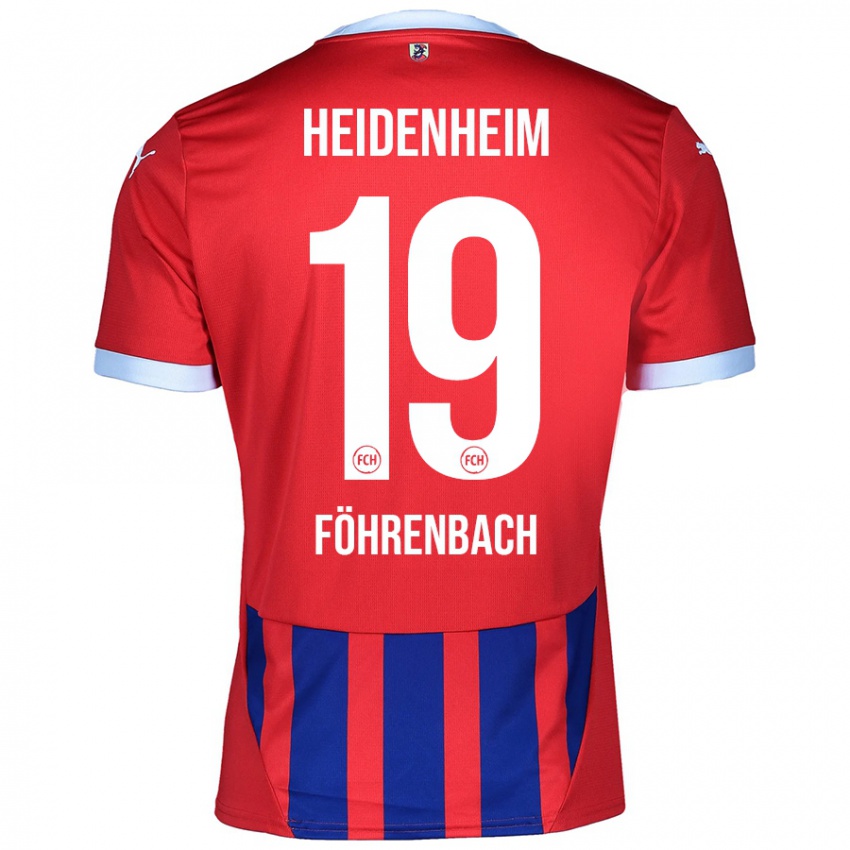 Hombre Camiseta Jonas Föhrenbach #19 Rojo Azul 1ª Equipación 2024/25 La Camisa Perú