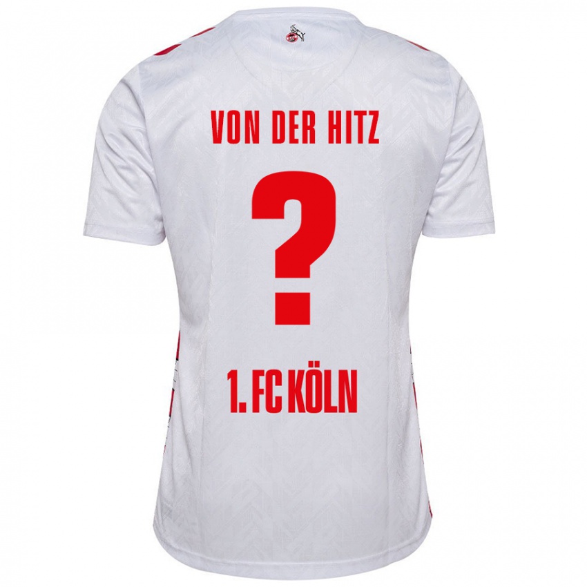 Hombre Camiseta Justin Von Der Hitz #0 Blanco Rojo 1ª Equipación 2024/25 La Camisa Perú