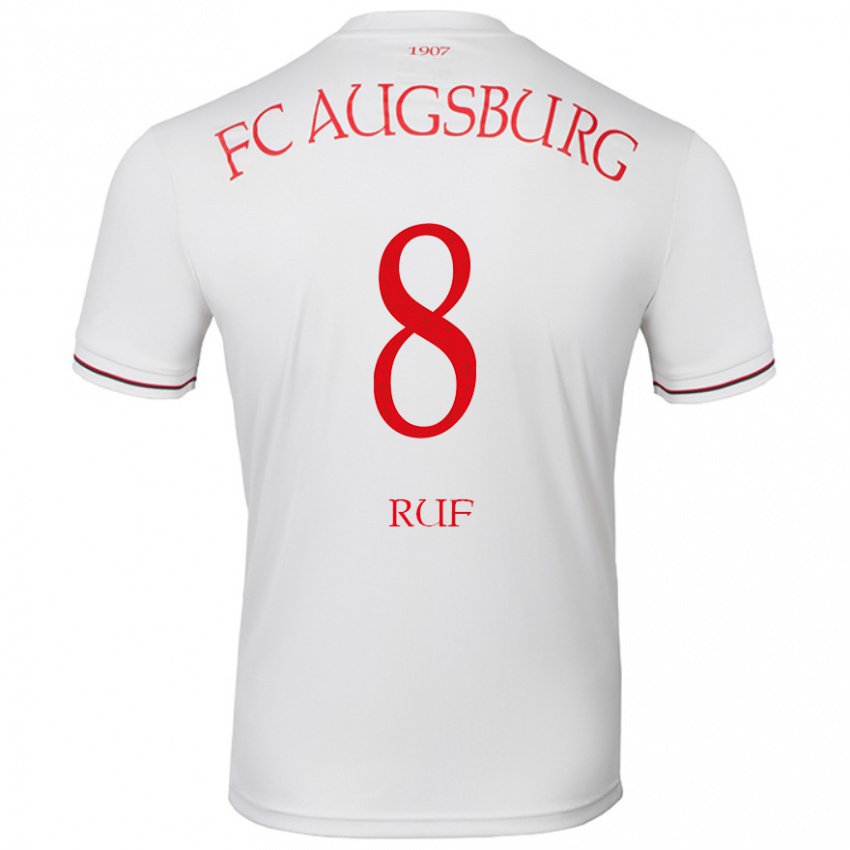 Hombre Camiseta Jonas Ruf #8 Blanco 1ª Equipación 2024/25 La Camisa Perú