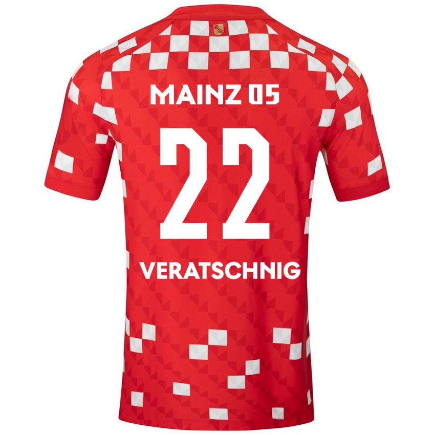 Hombre Camiseta Nikolas Veratschnig #22 Blanco Rojo 1ª Equipación 2024/25 La Camisa Perú